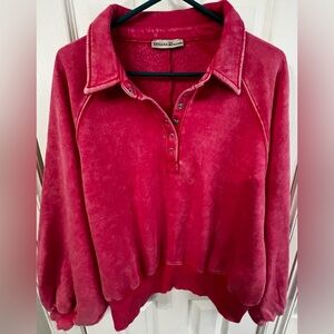 Hot Pink Mineral Wash Cozy Top